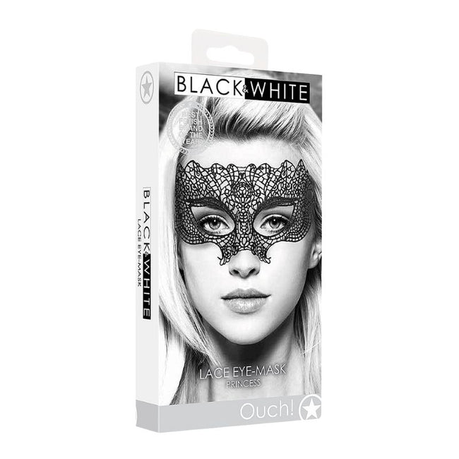 Ouch! Black & White Range - Lace Eye Mask | Princess