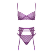 Love In Leather - Purple Two Piece Sexy Lingerie Set | Medium