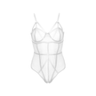 Love In Leather - Sheer White Panelled Bodysuit | Small