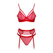 Love In Leather - Red Fishnet Two Piece Set | Large