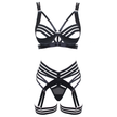 Love In Leather - Strappy Harness Lingerie Set | Large