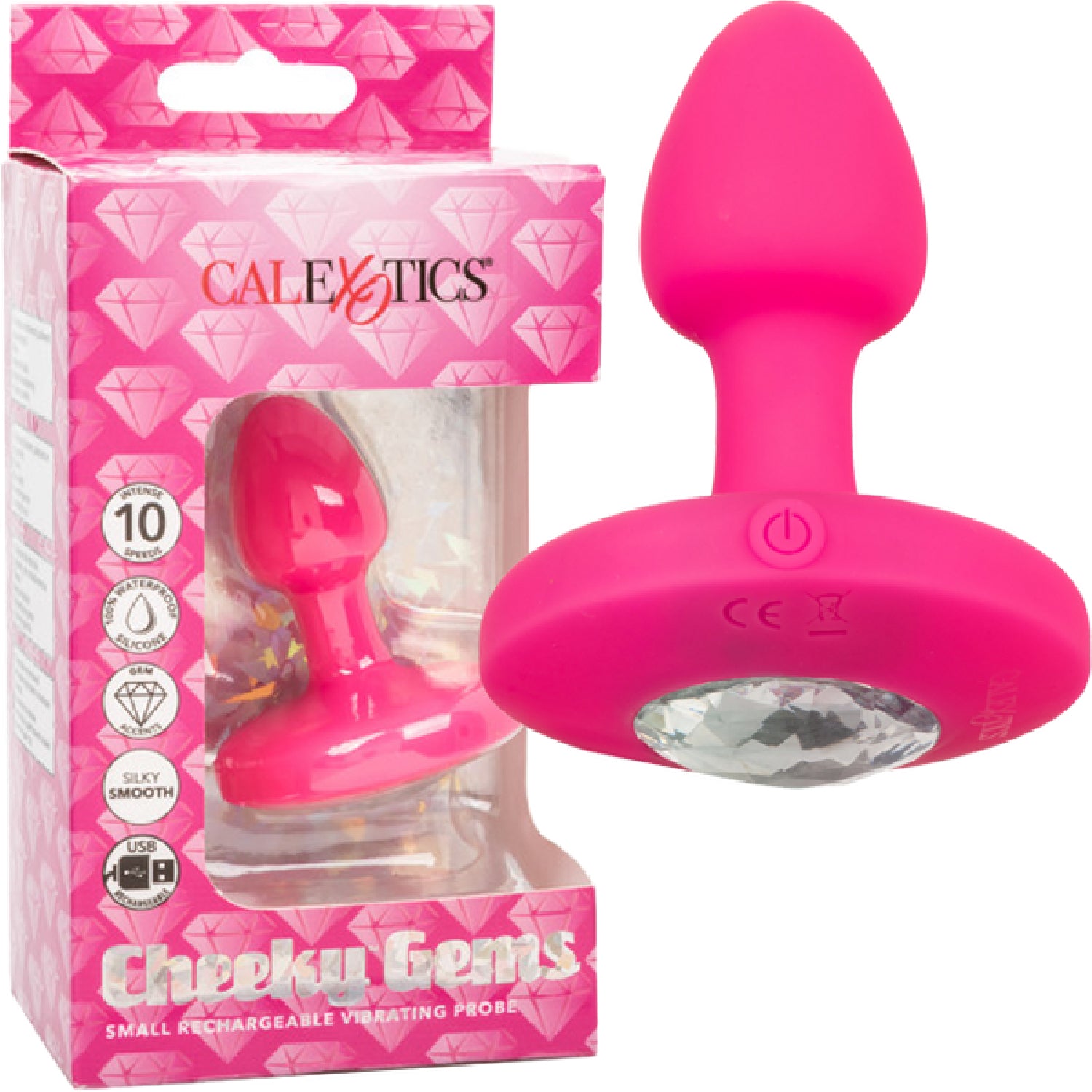 CalExotics - Cheeky Gems Small Rechargeable Vibrating Probe | Vibrating ButtPlug