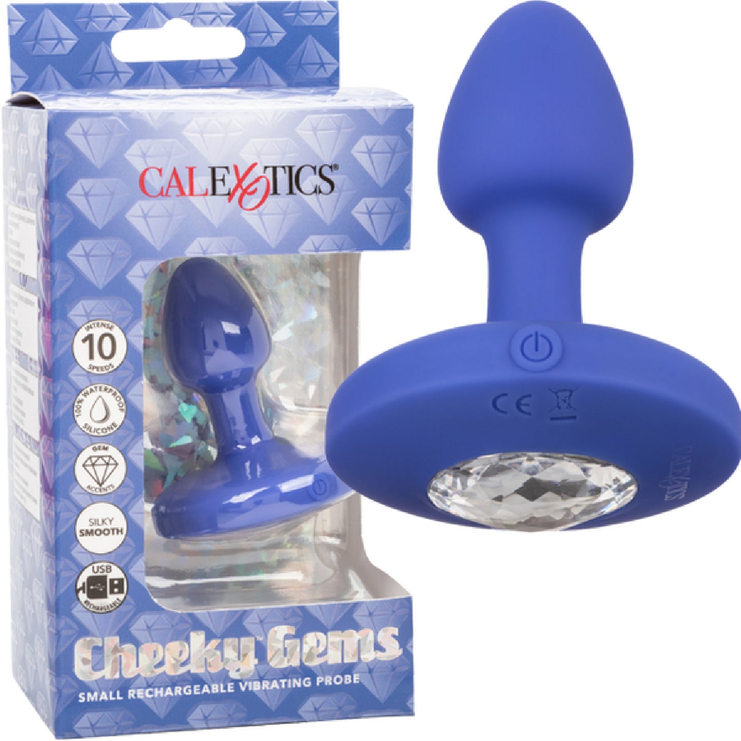 CalExotics - Cheeky Gems Small Rechargeable Vibrating Probe | Vibrating ButtPlug