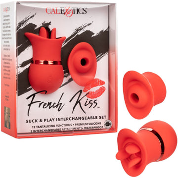CalExotics – French Kiss™ Suck & Play Interchangeable Set | Flickering & Suction Clitoral Stimulator