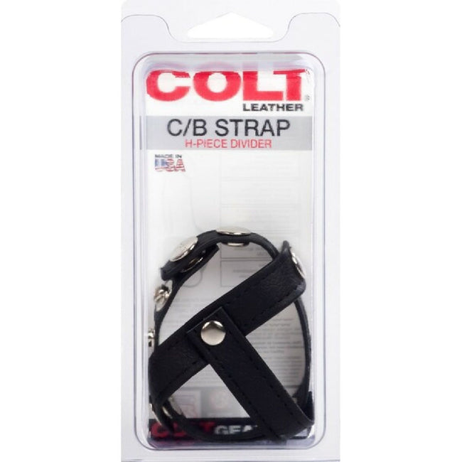 COLT® by CalExotics - Leather C/B Strap H-Piece Divider | Adjustable Cock & Ball Strap