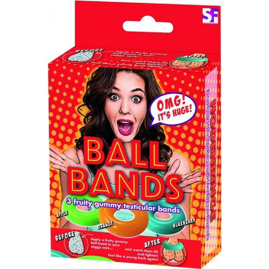 Hott Products Unlimited - Ball Bands 3 Edible Fruity Gummy Testicular Bands | Edible Cock ring Set