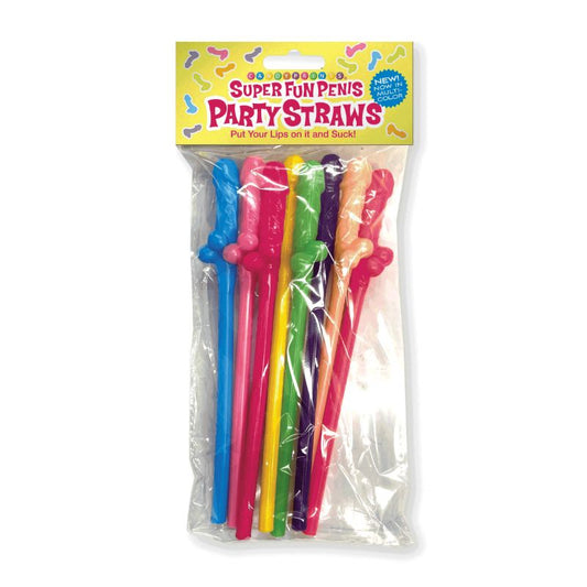 Super Fun Penis Party Straws - Assorted Colours | 8 Pack