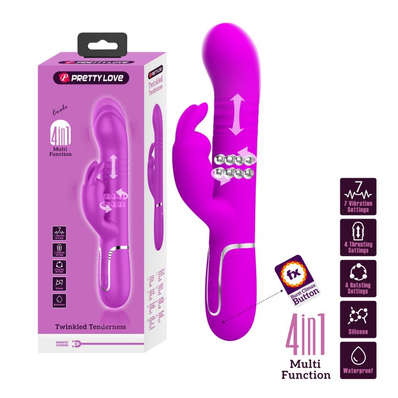 Pretty Love - Coale Twinkled Tenderness | 4-In-1 Thrusting Vibrator