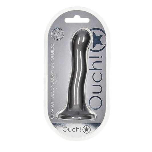 Ouch! - 7 Inch Ultra Soft Silicone Curvy G-Spot Dildo | Metallic Range