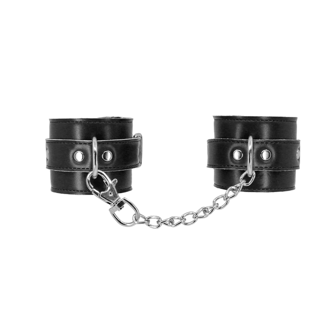 Love In Leather - Vegan Fur Lined Leatherette Ankle Restraint | Detachable Chain Join