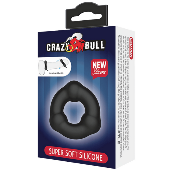 Pretty Love - Crazy Bull Super Soft Silicone Cockring - 3 Bead | Cock Ring