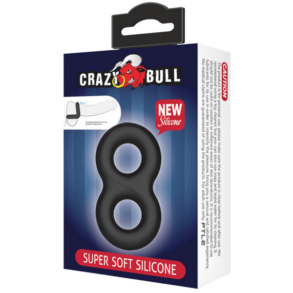 Pretty Love - Crazy Bull Super Soft Silicone Cockring - Figure 8 | Cock & Ball Ring