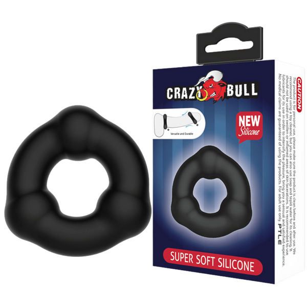 Pretty Love - Crazy Bull Super Soft Silicone Cockring - 3 Bead | Cock Ring