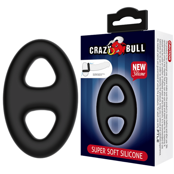Pretty Love - Crazy Bull Super Soft Silicone Cockring - The Oval | Cock & Ball Ring