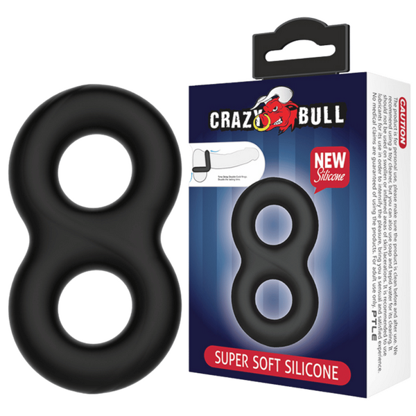 Pretty Love - Crazy Bull Super Soft Silicone Cockring - Figure 8 | Cock & Ball Ring