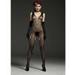 Love In Leather - Crotchless V Neck Paisley Bodystocking | One Size