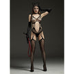 Love In Leather -  Fishnet Bodysuit w/ Garter Stockings | One Size