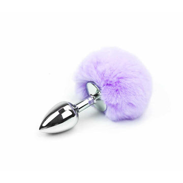 Love In Leather - Lilac Bunny Tail Butt Plug | Medium