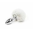 Love In Leather - White Bunny Tail Butt Plug | Medium
