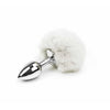 Love In Leather - White Bunny Tail Butt Plug | Small
