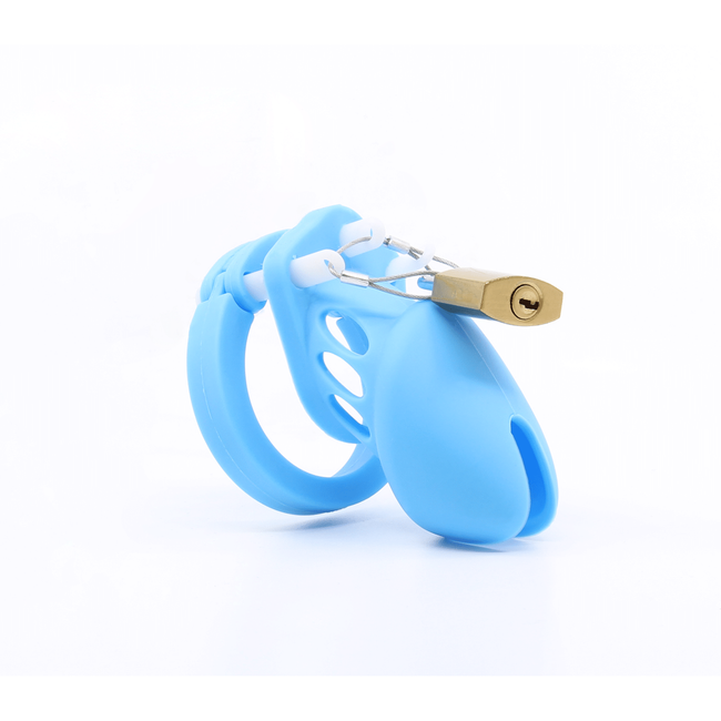 Love In Leather - Silicone Cock Cage | Short Blue