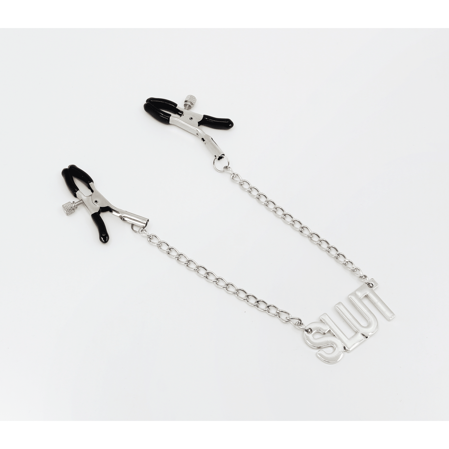 Love In Leather - Word Plate Nipple Clamps | Slut