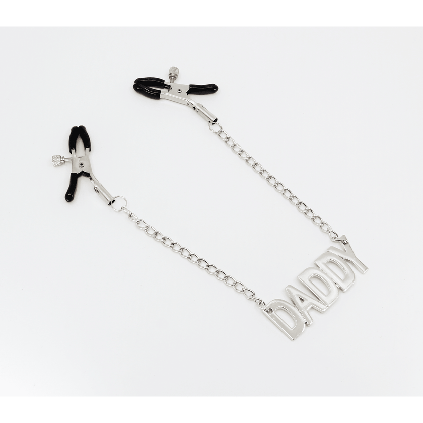 Love In Leather - Word Plate Nipple Clamps | Daddy