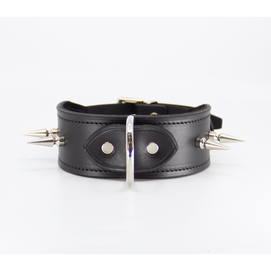 Love In Leather - 30mm Spiked Leather Collar | Australian Made