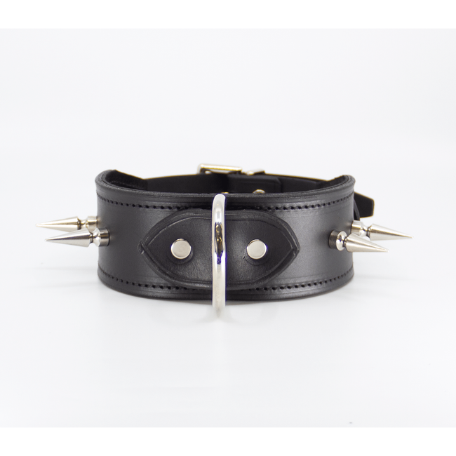 Love In Leather - 30mm Spiked Leather Collar | Australian Made