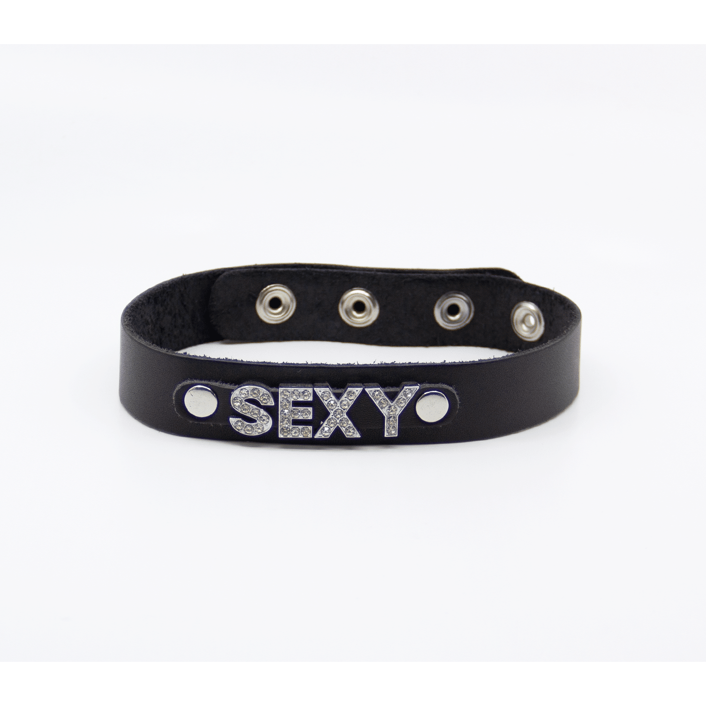 Love In Leather - Diamante Word Leather Collar | Sexy