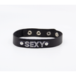 Love In Leather - Diamante Word Leather Collar | Sexy