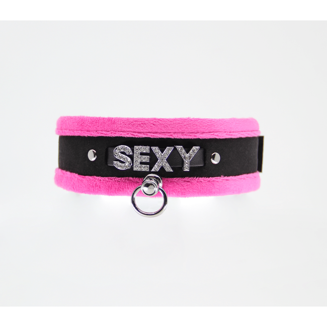 Love In Leather - Diamante Sexy Collar | Pink