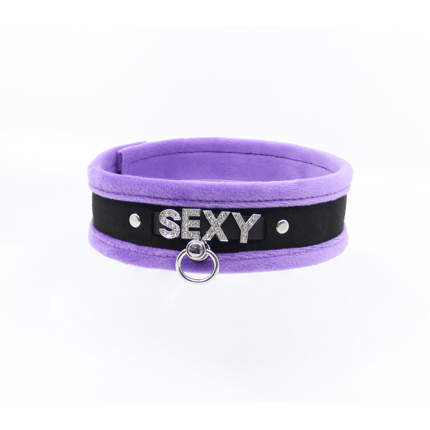 Love In Leather - Diamante Sexy Collar | Purple