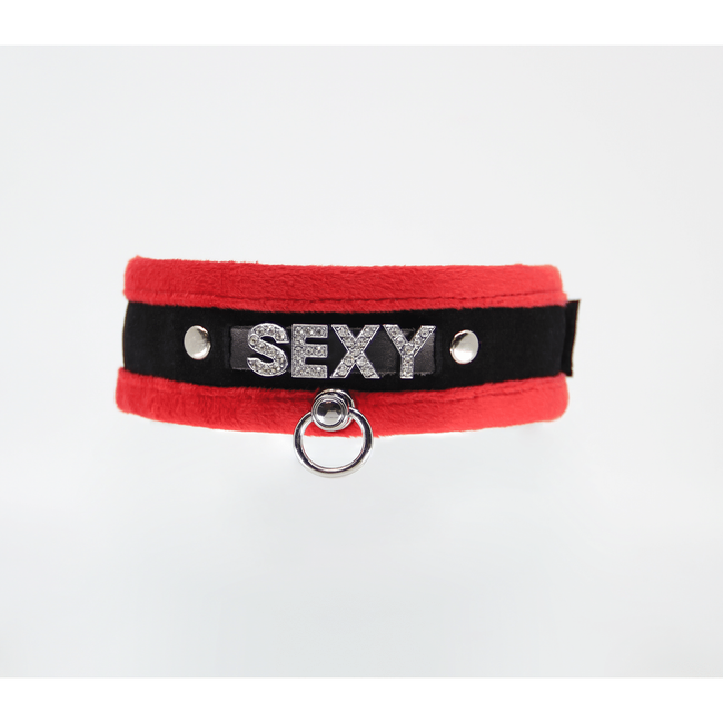 Love In Leather - Diamante Sexy Collar | Red
