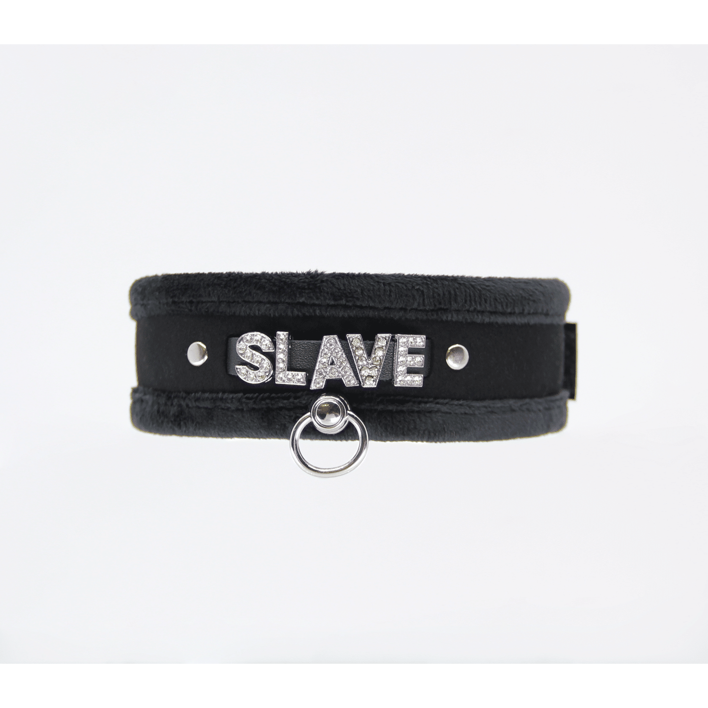 Love In Leather - Diamante Slave Collar | Black