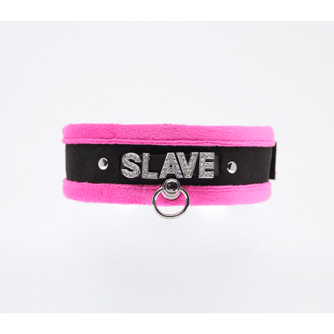 Love In Leather - Diamante Slave Collar | Pink