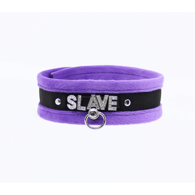 Love In Leather - Diamante Slave Collar | Purple