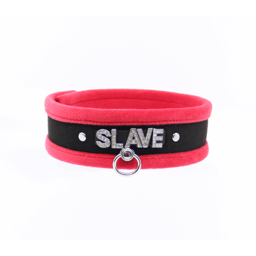 Love In Leather - Diamante Slave Collar | Red