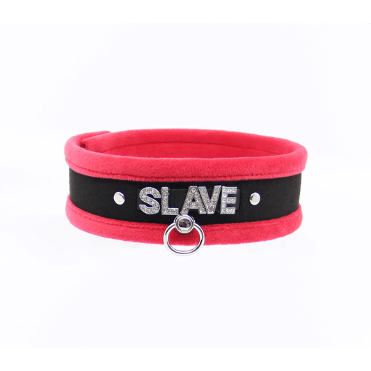 Love In Leather - Diamante Slave Collar | Red