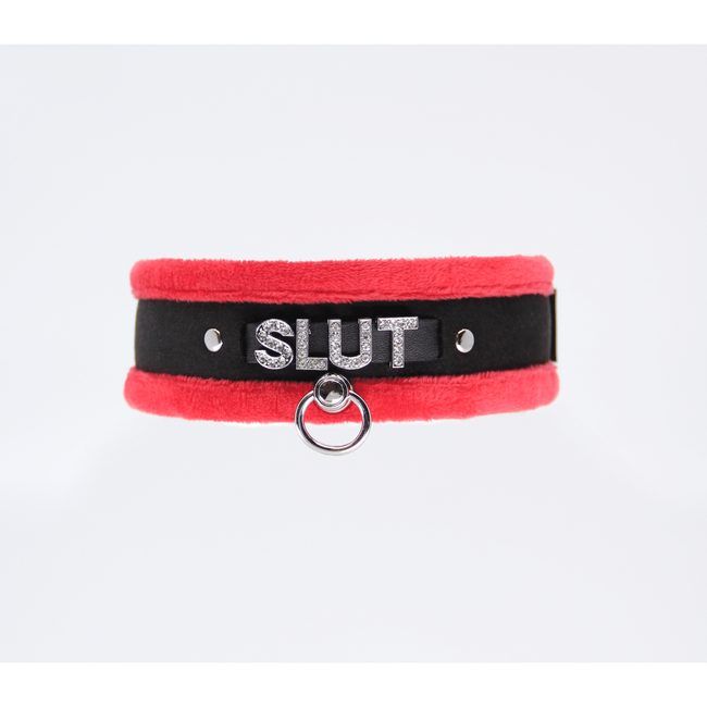 Love In Leather - Diamante Slut Collar | Red