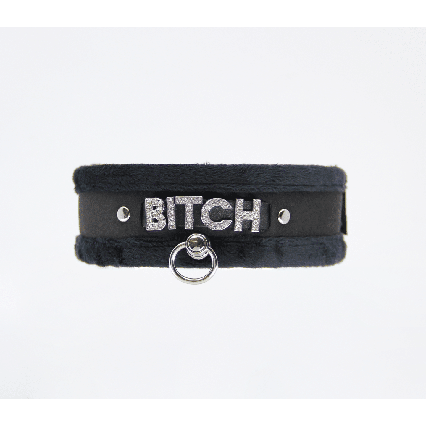 Love In Leather - Diamante Bitch Collar | Black