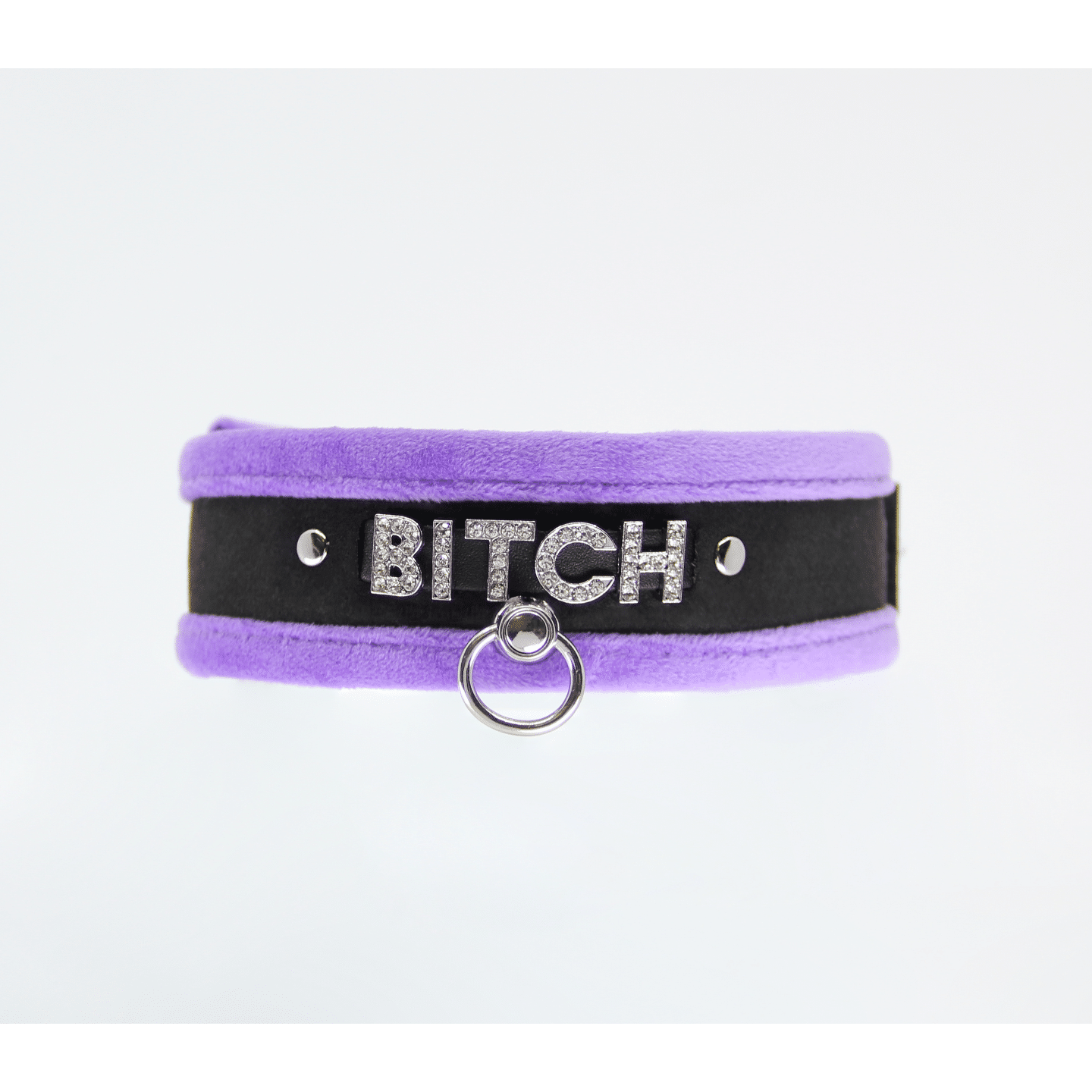 Love In Leather - Diamante Bitch Collar | Purple