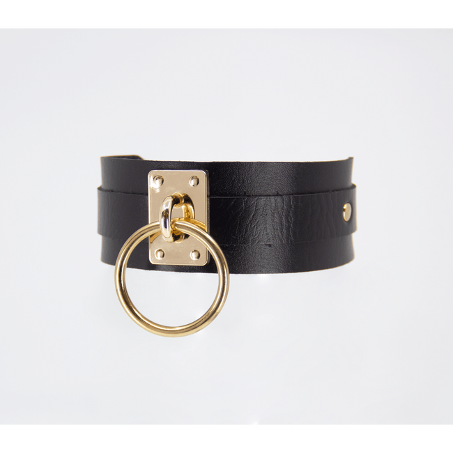 Love In Leather - Leather Collar w/ Buckle Closure | Gold