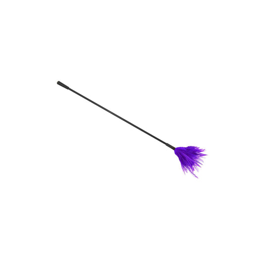 Love In Leather - Crop With Genuine Feather Plume | Purple