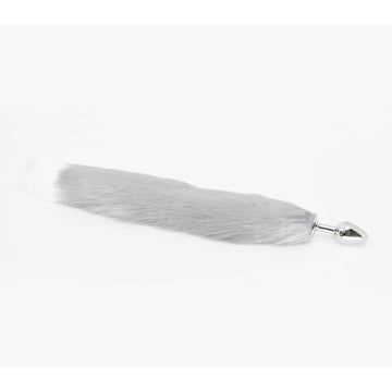 Love In Leather - Foxtail Butt Plug | Medium Grey