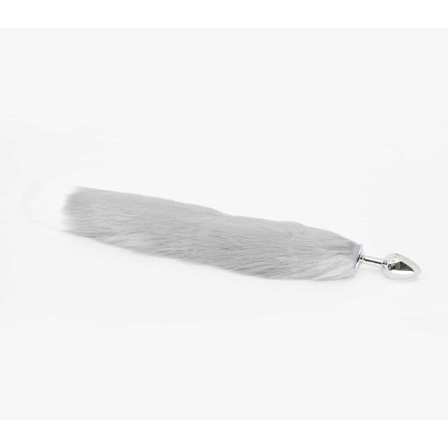 Love In Leather - Foxtail Butt Plug | Medium Grey