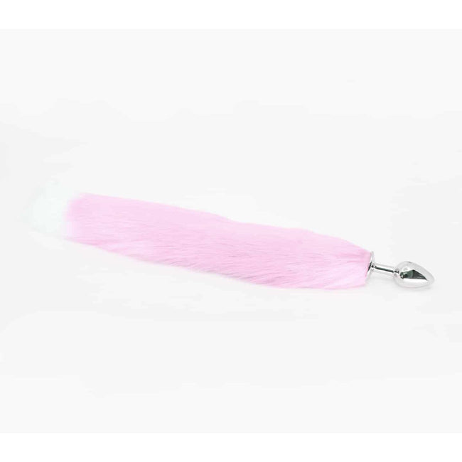 Love In Leather - Foxtail Butt Plug | Small Pink