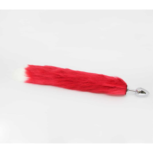 Love In Leather - Foxtail Butt Plug | Small Red
