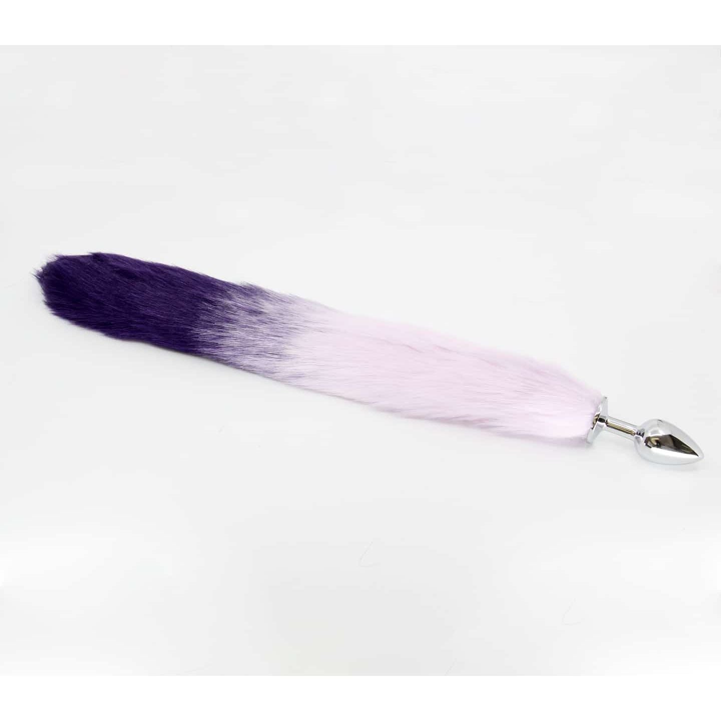 Love In Leather - Foxtail Butt Plug | Large Purple