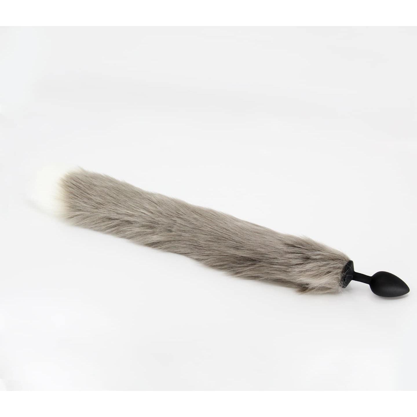 Love In Leather - Foxtail Butt Plug | Medium Grey